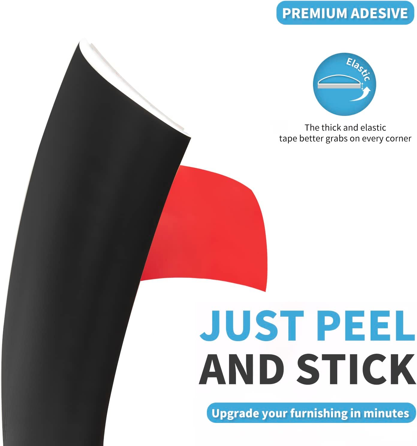 Art3d Self Adhesive Vinyl Floor Transition Strip, Laminate Strip Flat Divider for Joining Gaps, Carpet Threshold Transition, Tiles (4 FT, 1.57in, Black)