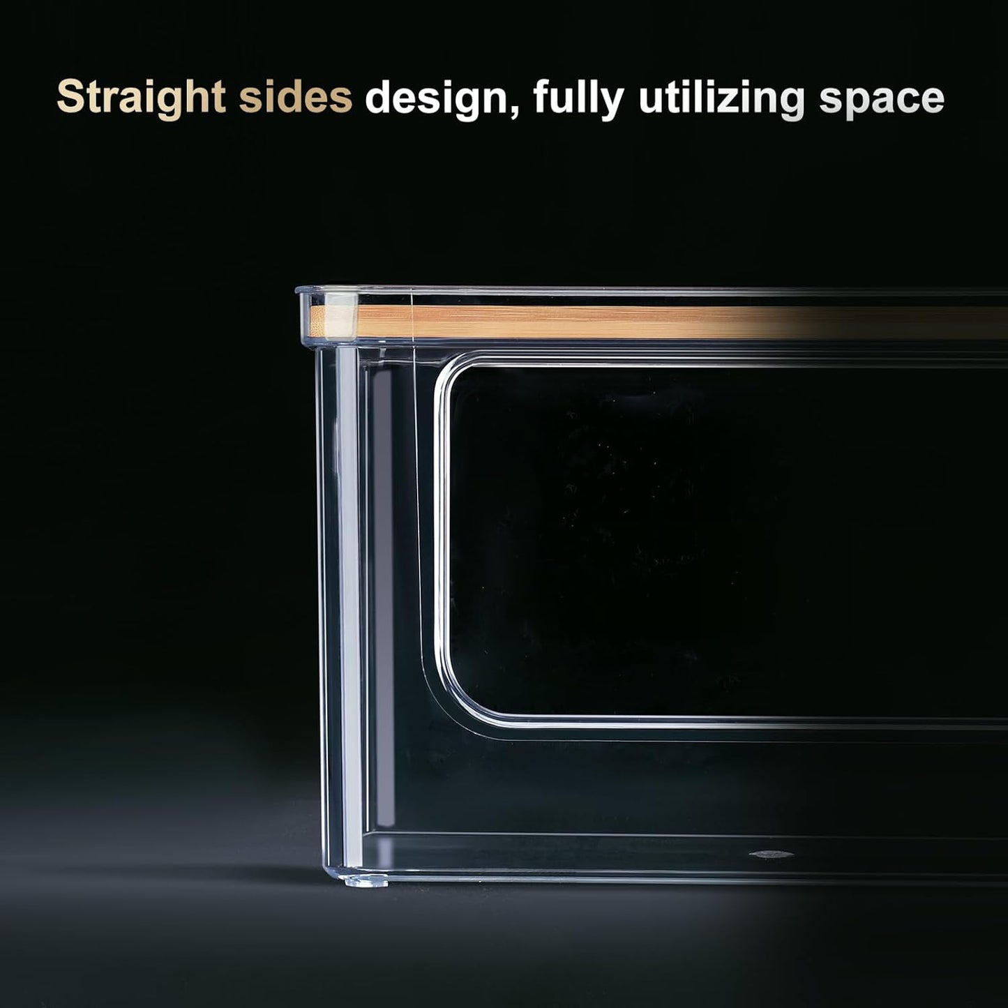 Hudgan Stackable Storage with Bamboo Top for Laundry Room Organization, Extra Large Trash Bag/Garbage Bag Dispenser, Under Sink Organizer, Pantry Organizers