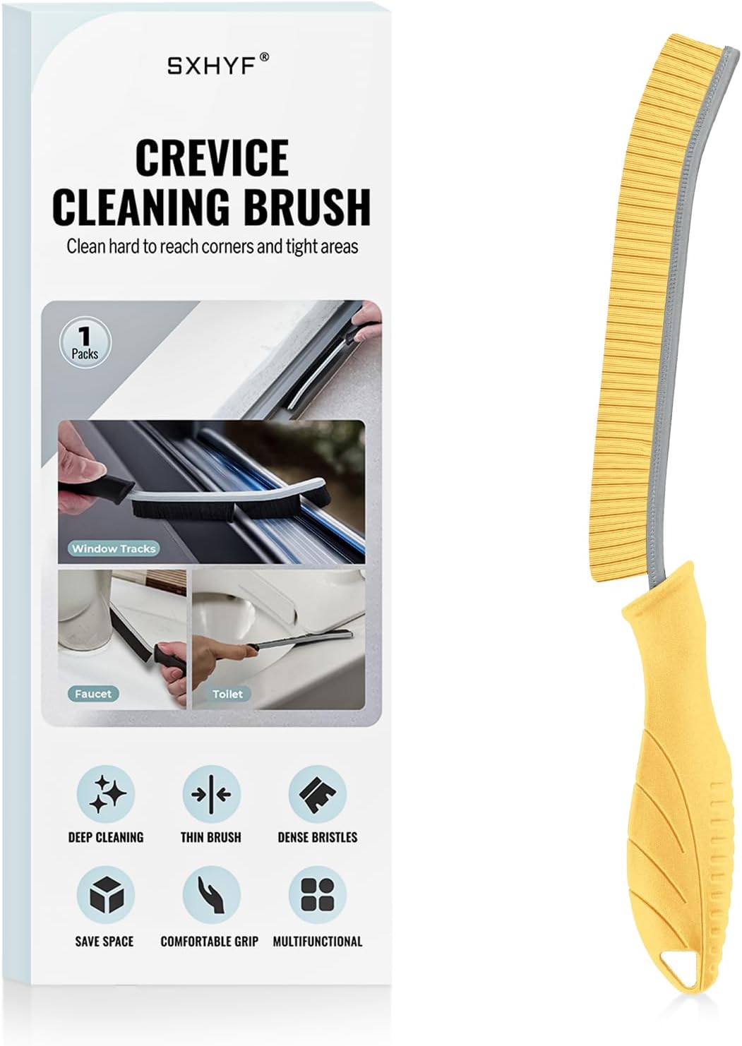 SXhyf Cleaning Brush - Hard Bristle Crevice Cleaning Brush, Multifunctional Gap Scrub Brush, Kitchen Essentials, Bathroom Cleaner Tools for Household Use, Home, Window, Toilet, Stove