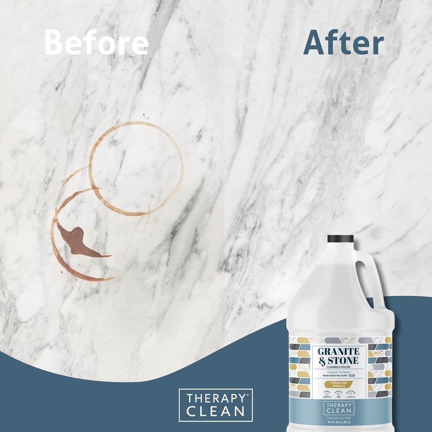 Therapy Granite Countertop Cleaner Refill 64 oz, Marble, Granite Polish, Marble Polish, Stone, Quartz, Stain Remover