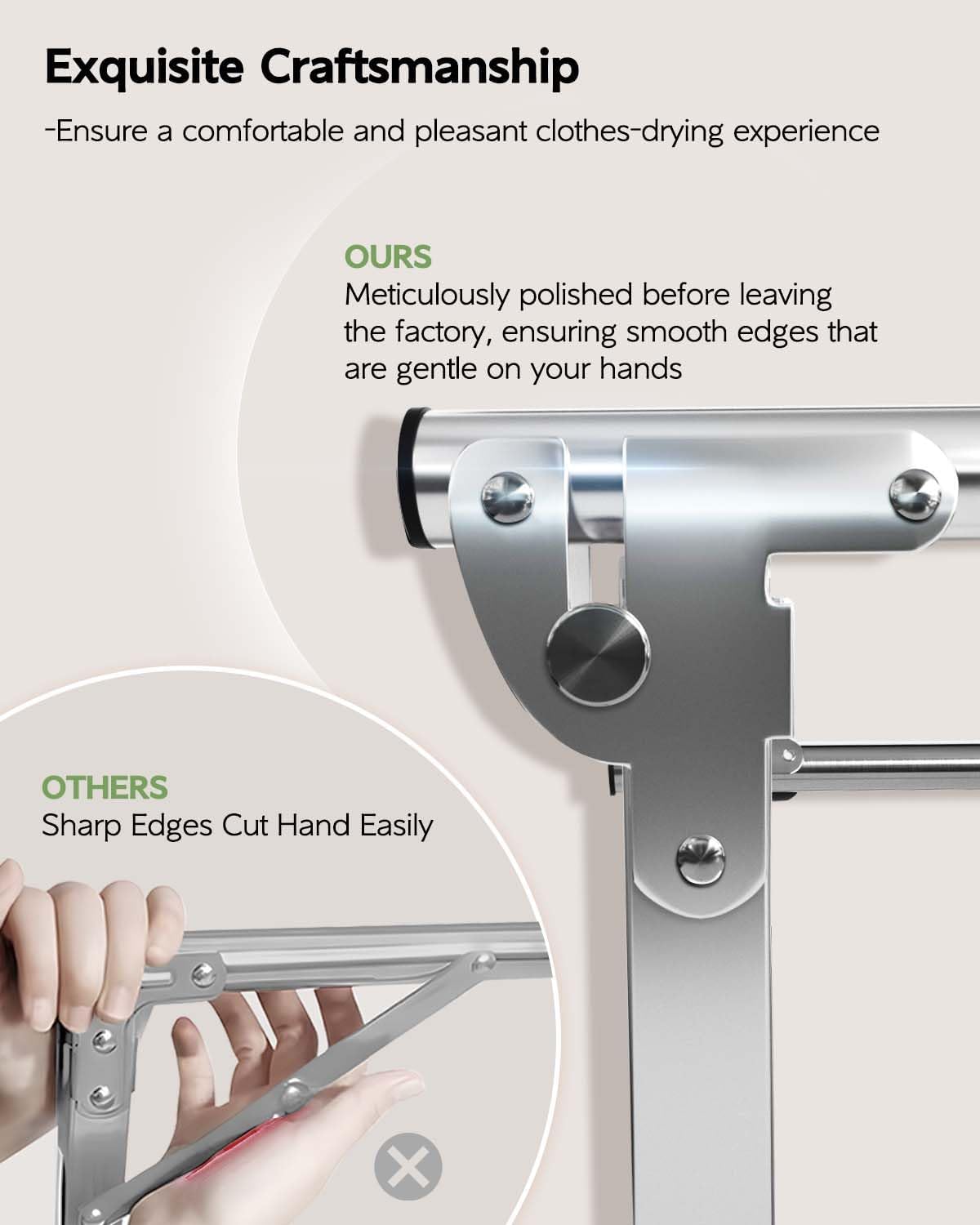 Clothes Drying Rack 79 Inches Folding Indoor Outdoor, Drying Rack Clothing Collapsible, Foldable Laundry Drying Rack, Heavy Duty Stainless Steel Clothesline, Garmet Rack, 20 Hooks 12 Clips