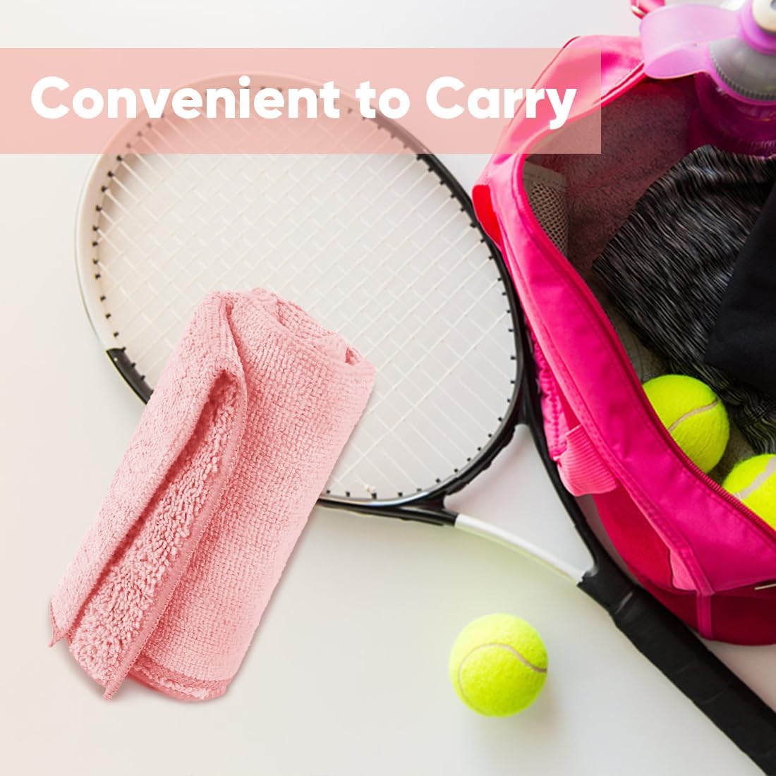 HOMEXCEL Microfiber Washcloths 12 Pack, Highly Absorbent and Soft Face Towel, Multi-Purpose Wash Cloths for Bathroom, Gym, Hotel, Spa and Kitchen, Multicolor 12x12 Inch, Pink