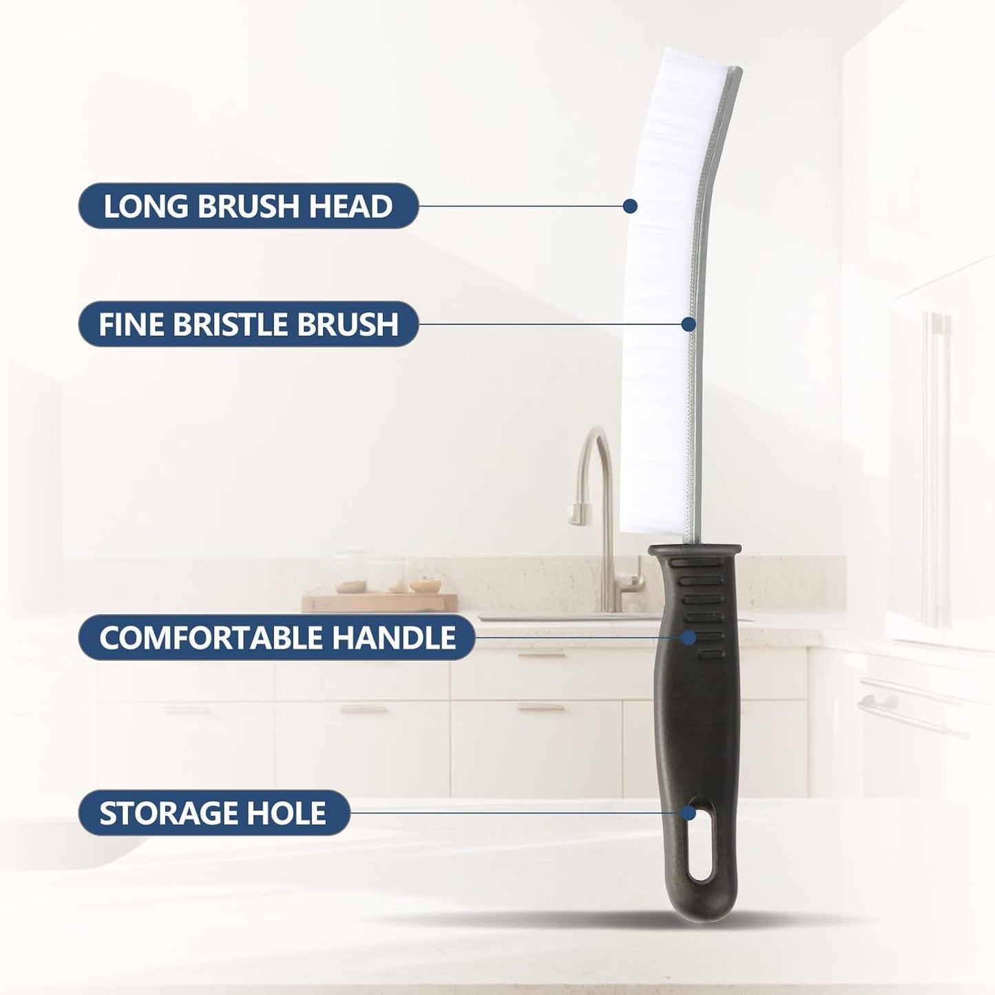 Crevice Cleaning Brush Set, 6 Pack Gap Cleaning Brushes for Bathroom, Kitchen, Window Track, Hard Bristle Grout Cleaner Tool for Deep Crevice and Narrow Space Cleaning