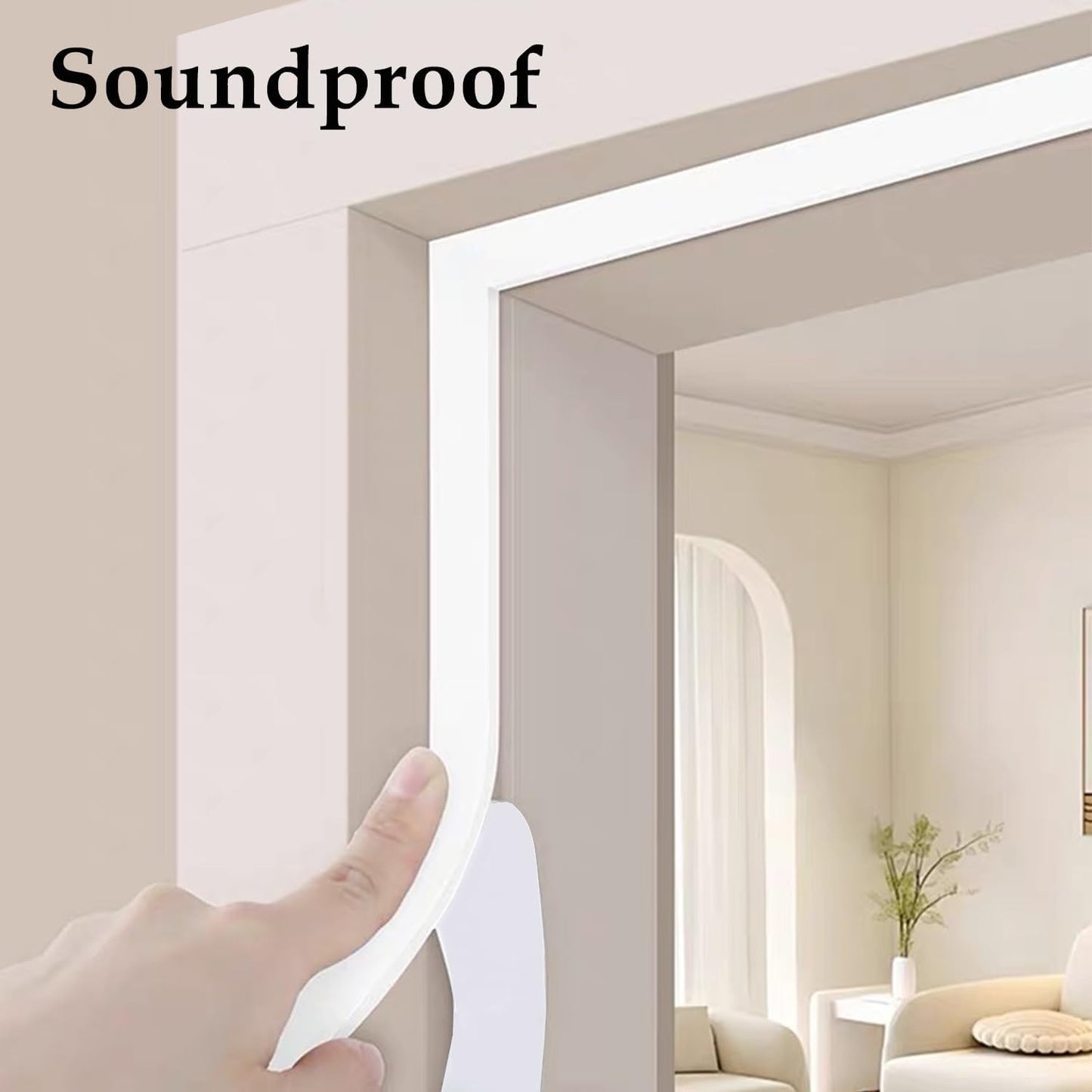 Weather Stripping Door Seal White,Self Adhesive Foam Tape High Density Foam Sealing Strip,Air Conditioner Window Seal,Soundproof Foam Tape Roll(1/2" W X 1/13" T X 33' L)