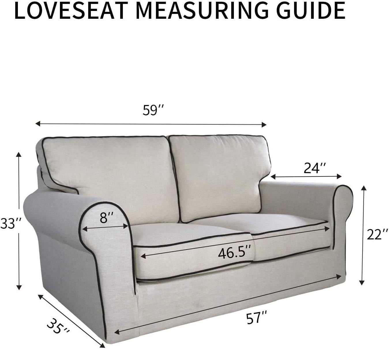 PureFit Reversible Quilted Sofa Cover, Water Resistant Medium Slipcover Furniture Protector, Washable Couch Cover with Non Slip Foam and Elastic Straps for Kids, Dogs, Pets (Loveseat, Navy/Ivory)