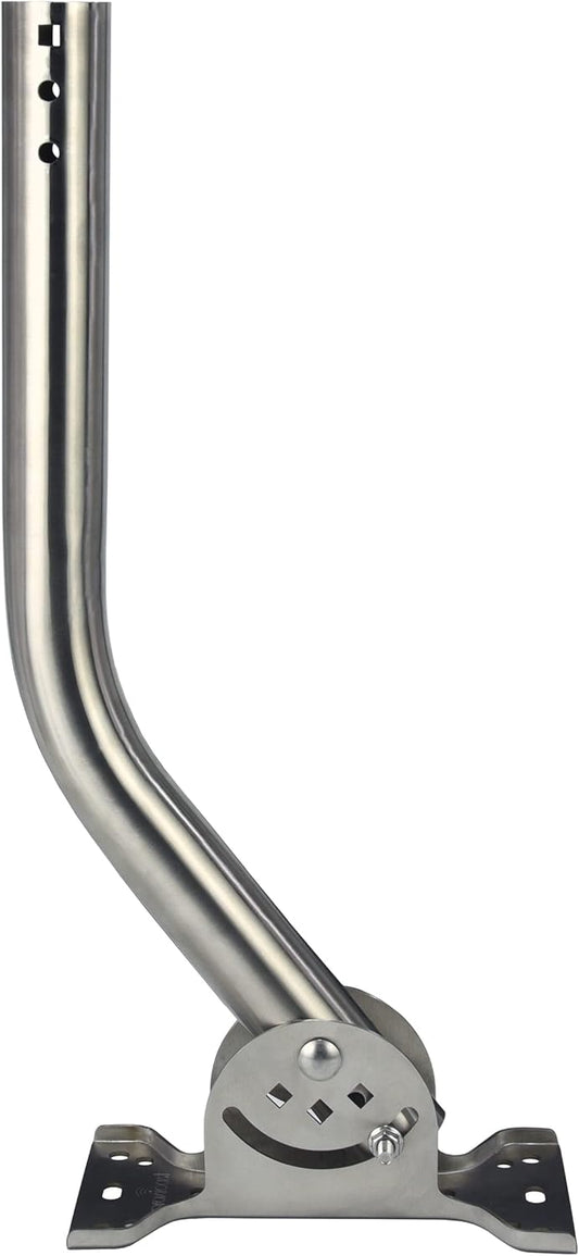 Proxicast Pro-Grade J-Max 100% Solid Stainless Steel Antenna Mount - Universal Outdoor Adjustable Pivot/Lock Bracket & J-Pipe Mast (1.5" x 18" Pole) for Wall, Eave or Roof Mounting (ANT-800-JP3)