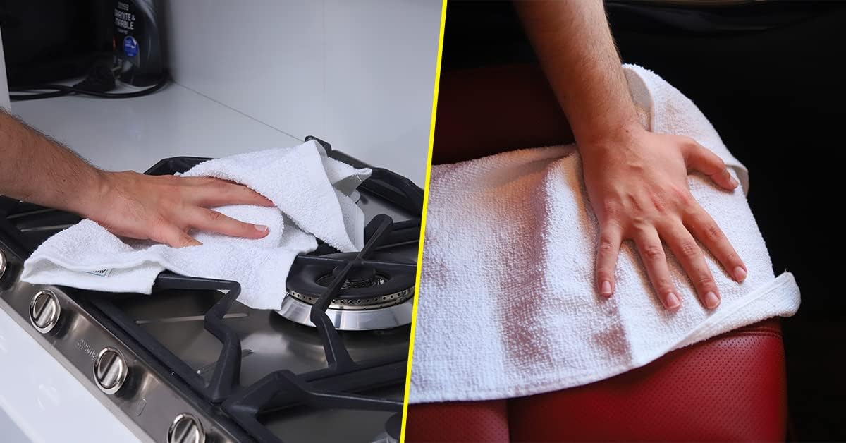 Avalon Towels Terry Bar Mop Towels (Value Pack of 60) Size 16"x19" – Absorbent and Durable, Multipurpose Cleaning Rags, Cotton Cleaning Cloths, Terry Cloth Rags, Reusable Shop Rag