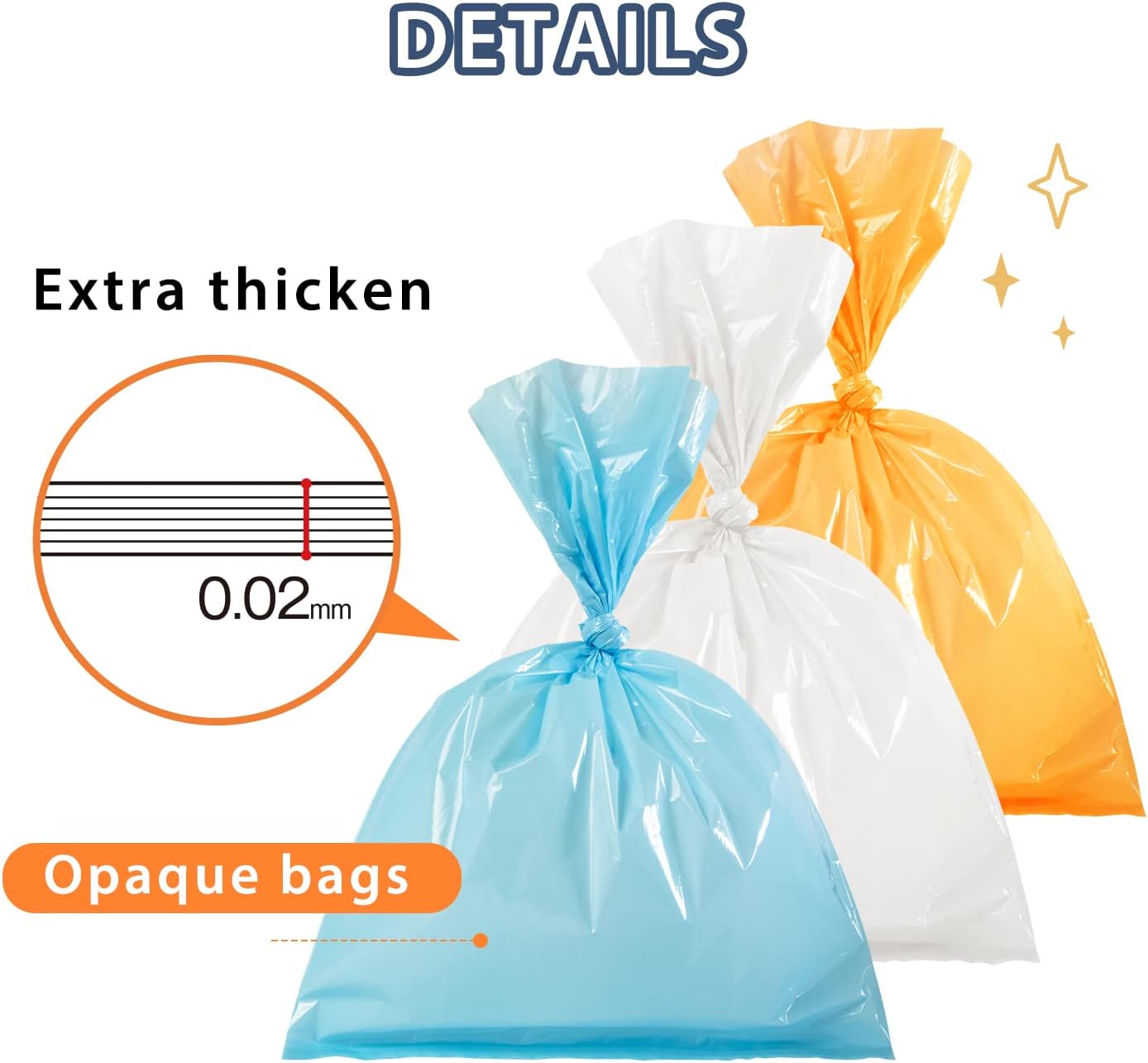 Odor Sealing Disposable Diaper Bags, 150 Count, Blue, Large Capacity, Unscented Diaper Trash Bags, Safety, Multiple Specifications, Wide Application, Easy to Use