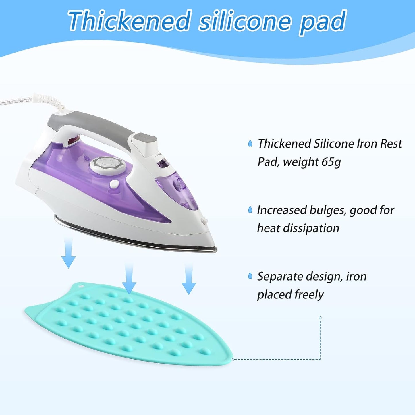 Ironing Mat Portable Ironing Pad Ironing Blanket for Table Top Heat Resistance Double-Side Using Travel Large 47.2 x 27.6 Inch Foldable Lightweight Floral Blue