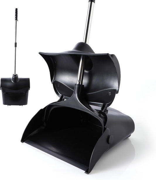 Yocada Commercial Dustpan with Wheels and Windproof Cover Indoor&Outdoor Commercial Dustpan for Courtyard Garage Kitchen Office Mall Lobby Sweep Dust Fallen Leaves Pet Hair Floor Rubbish