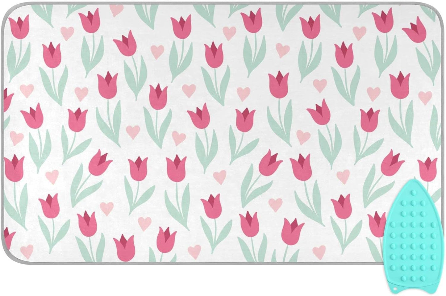 Ironing Mat Portable Ironing Pad Ironing Blanket for Table Top Heat Resistance Double-Side Using Travel Large 47.2 x 27.6 Inch Foldable Lightweight Cute Flower