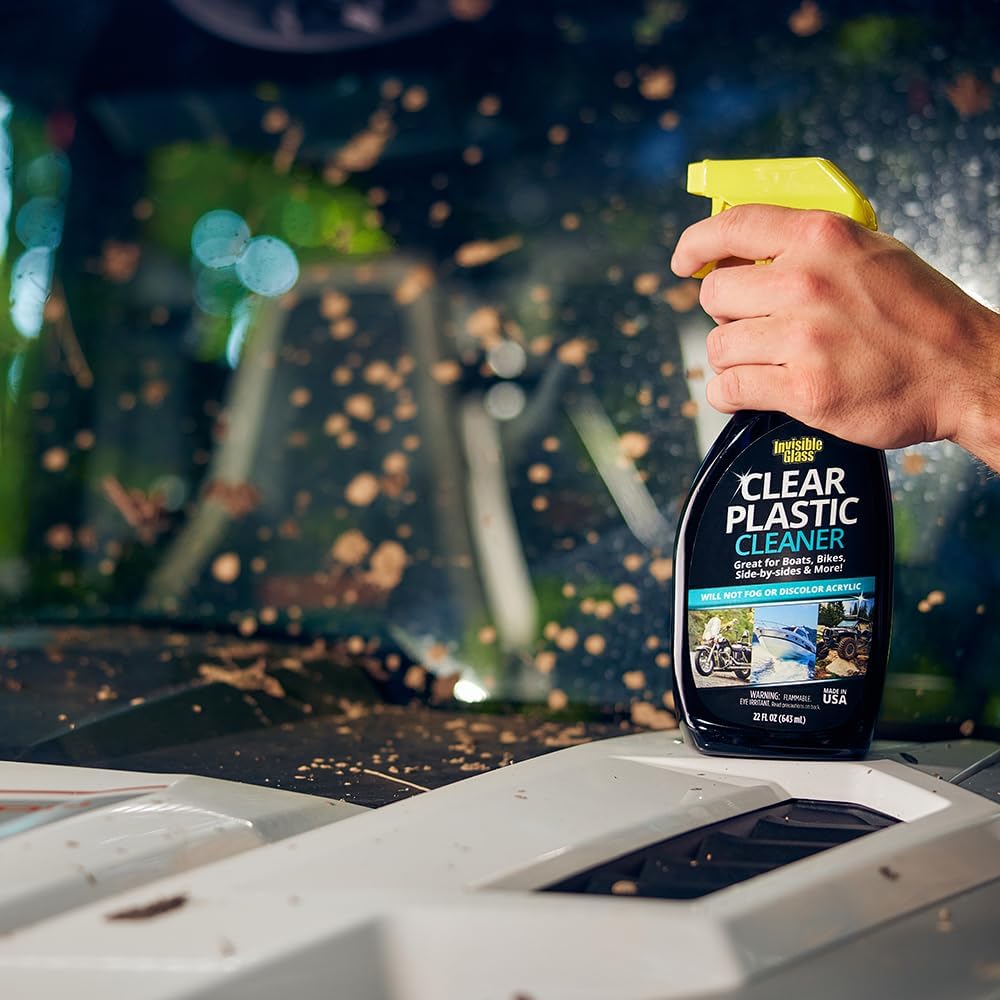 Invisible Glass 92084-6PK Clear Plastic Cleaner for Cars, Motorcycles, RVs, Boats, Helmet Visors, Golf Carts, Acrylic and Vinyl Windows, Streak-Free, Haze-Free, Removes Static, 22 Fl Oz, Pack of 6