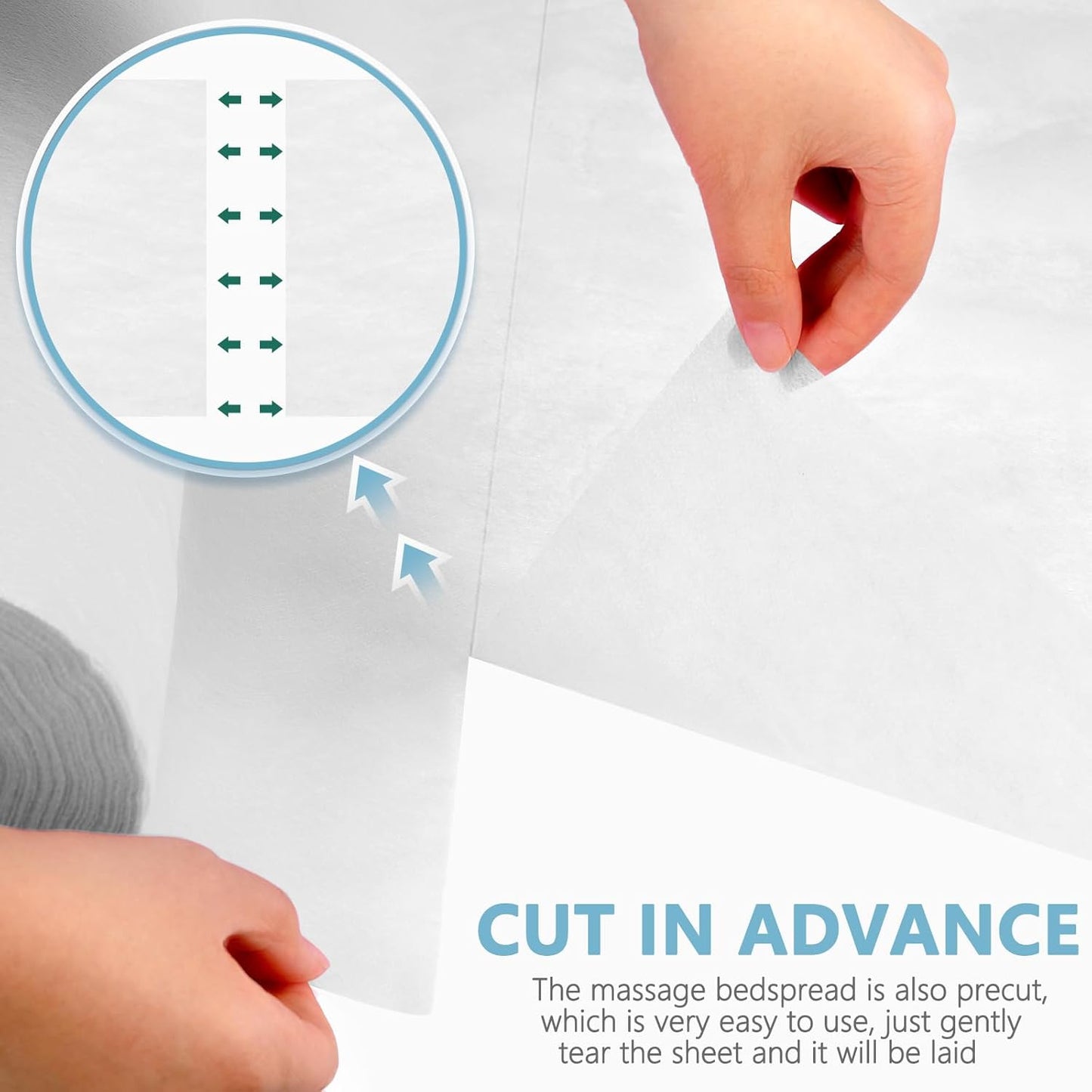 Tudomro 2 Roll Disposable Non Woven Bed Sheets 24 x 71 Inch Massage Table Paper Covers Non Woven Fabric Massage Sheets Waterproof Spa Breathable Bed Cover for Beauty Salon, Hotels(White)