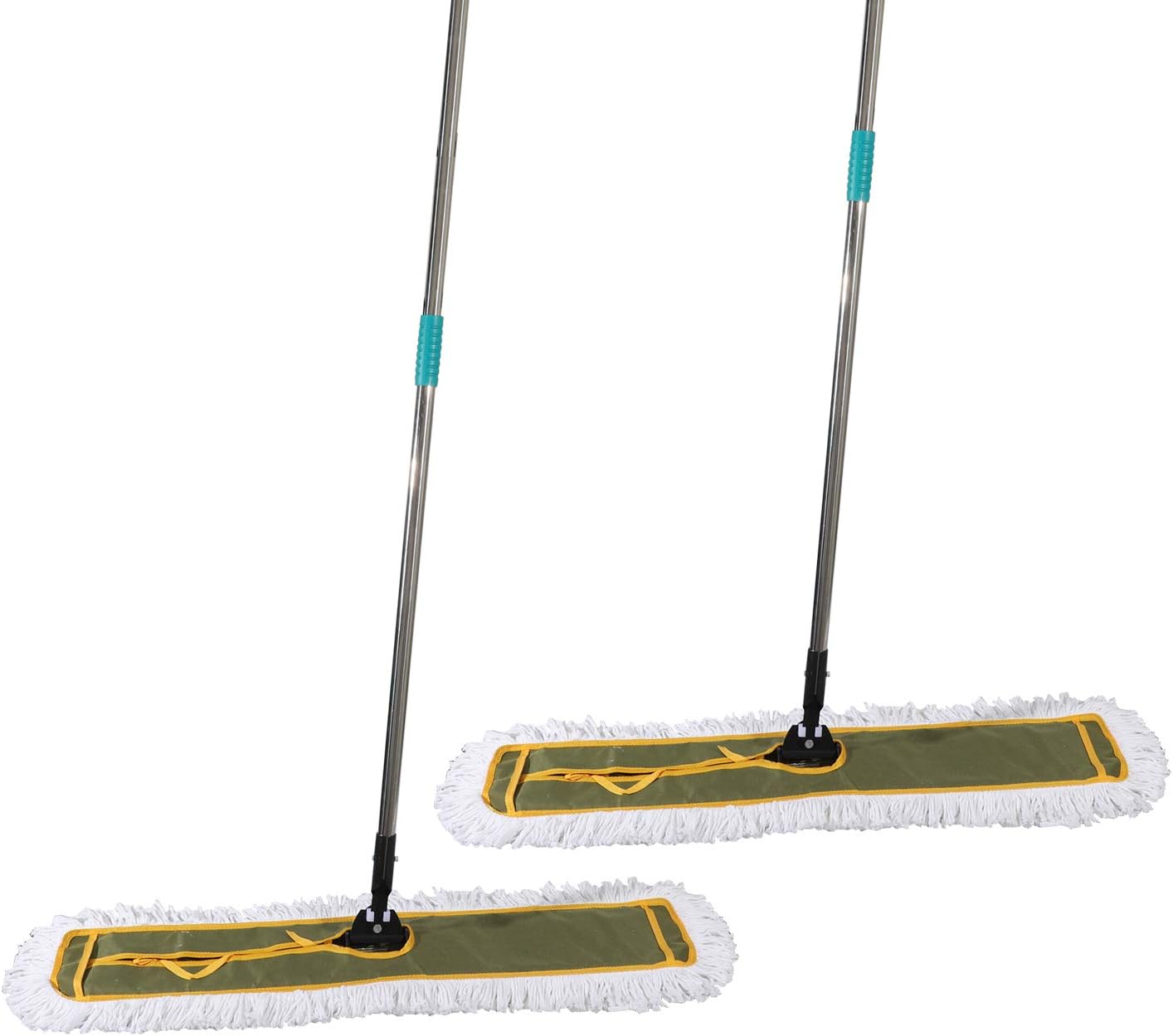 OFO 36inch Industrial Commercial Dust Mop 2 Sets //Heavy Duty Dust Mop // 63inch Length Stainless Steel Handle //Easily Clean Large Area Factory,Shopping Mall,Garage