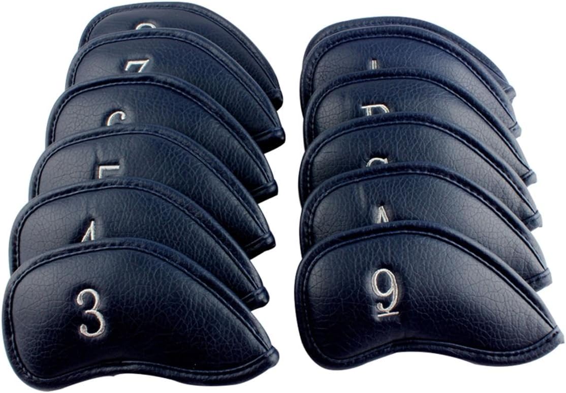 CRAFTSMAN GOLF 12pcs or 1pc Thick Synthetic Leather Golf Iron Head Covers Set Headcover Fit All Brands Callaway Ping Taylormade Cobra Etc. Also Custom Name
