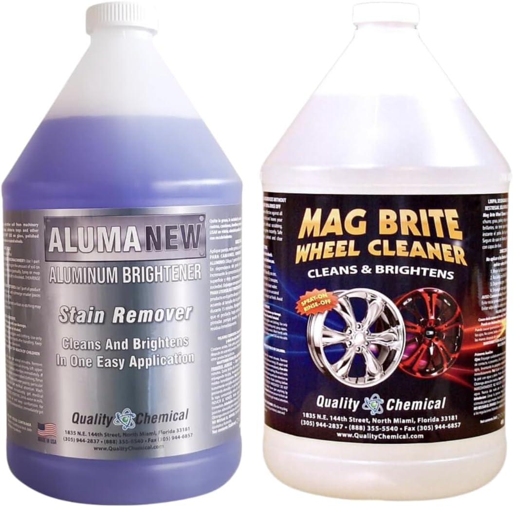 Quality Chemical Aluminum Brightner & Mag Brite Combo (2 Gallon Case) - (128 oz of Aluminum & 128 0z of Mag Brite) 2 Gallon Combo