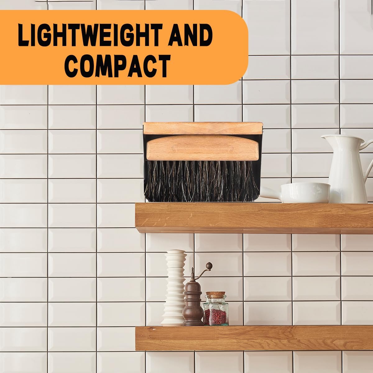 Mini Broom and Dustpan Set,Small Broom and Dustpan Set for The Kitchen,Portable Cleaning Brush and Dustpan,Wooden Mini Dustpan and Brush Set for Kitchen,Pet Care Home,Sofa and Tabletop