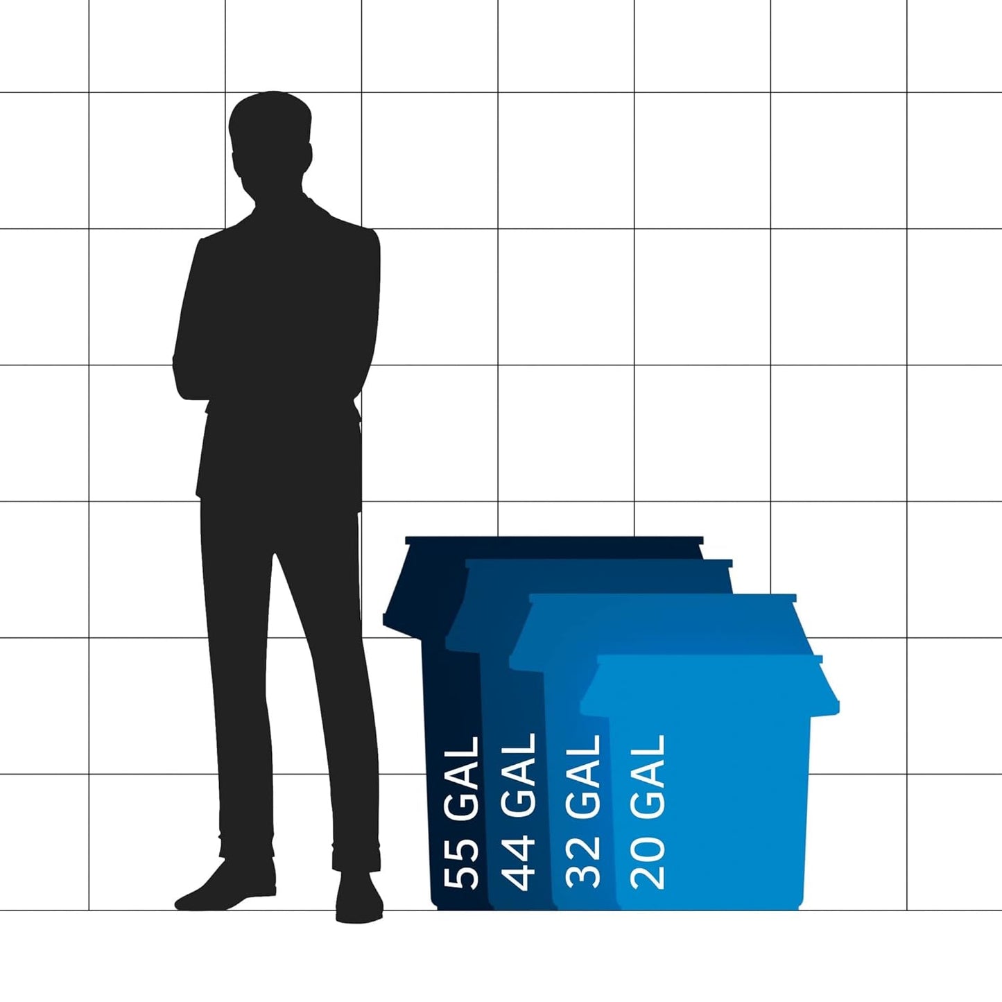 44 Gallon White Round Commercial Trash Can