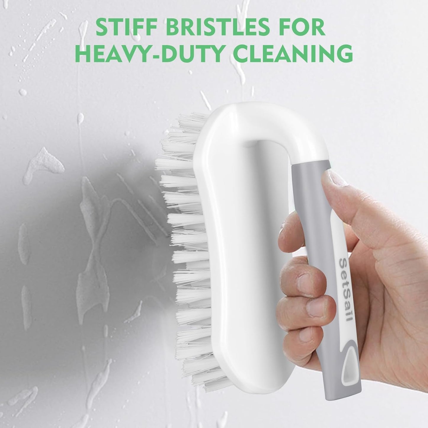 SetSail Scrub Brush, Heavy-Duty Scrub Brushes for Cleaning with Stiff Bristles Cleaning Brush for Shower, Bathroom, Carpet, Kitchen and Bathtub Scrubber - 2 Pack