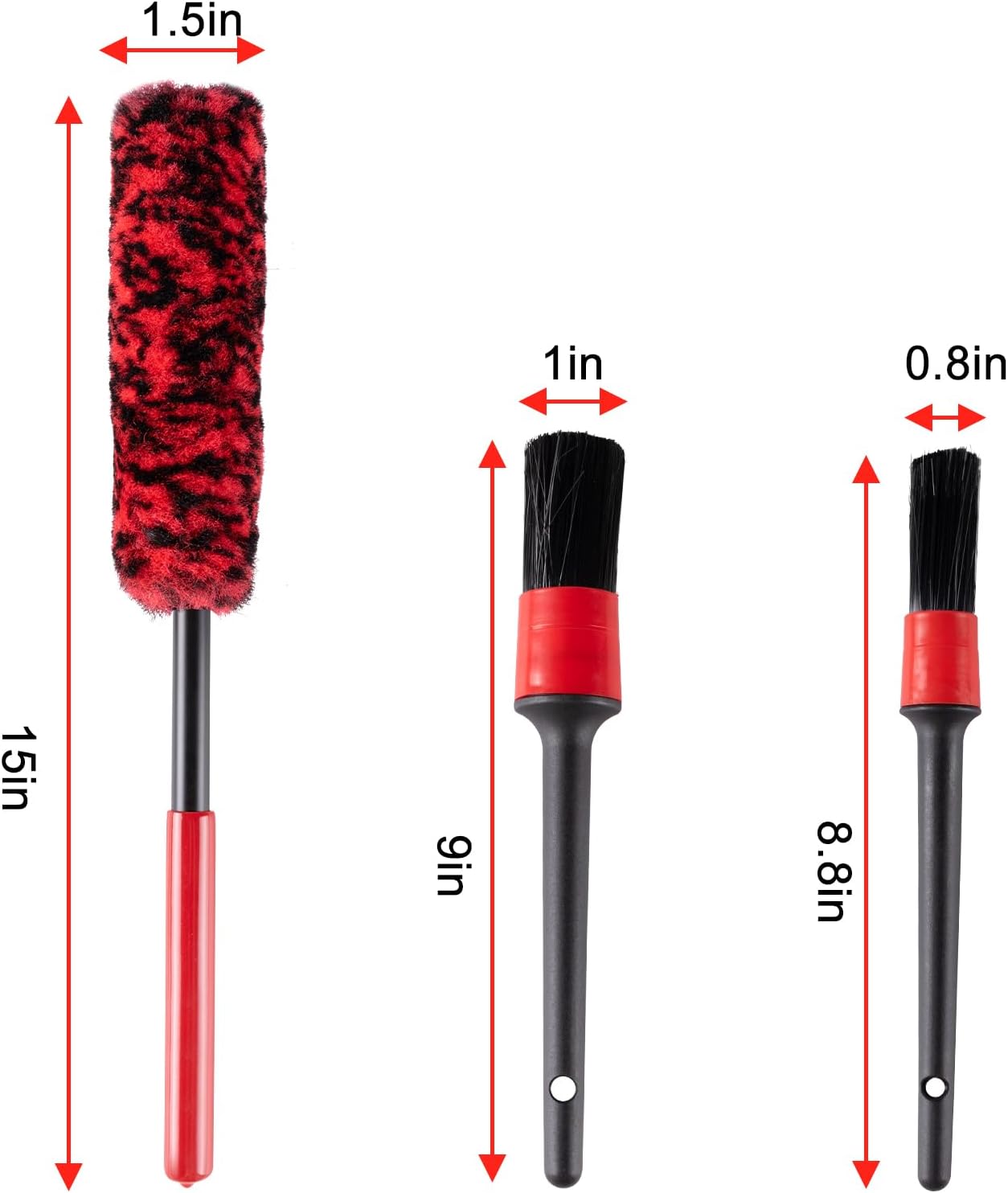ITTAHO 4 Pack Car Wash Brush Wheel Cleaning Woolies Brush Detailing Brush and Stiff Tire Brush Tires Wheel Brushes for Cleaning Wheels for Wheels, Rims, Carpet, Truck, SUV, Moto, RV, Motorcycle