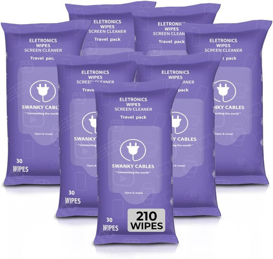 Screen Cleaner Wipes: Electronic Wipes for Screens - Computer Screen Wipes for Lens, Phone, Tv Screen and Monitor Cleaning - Tech Wipes & Microfiber Cloth (Soft Wipes, 210 Count)