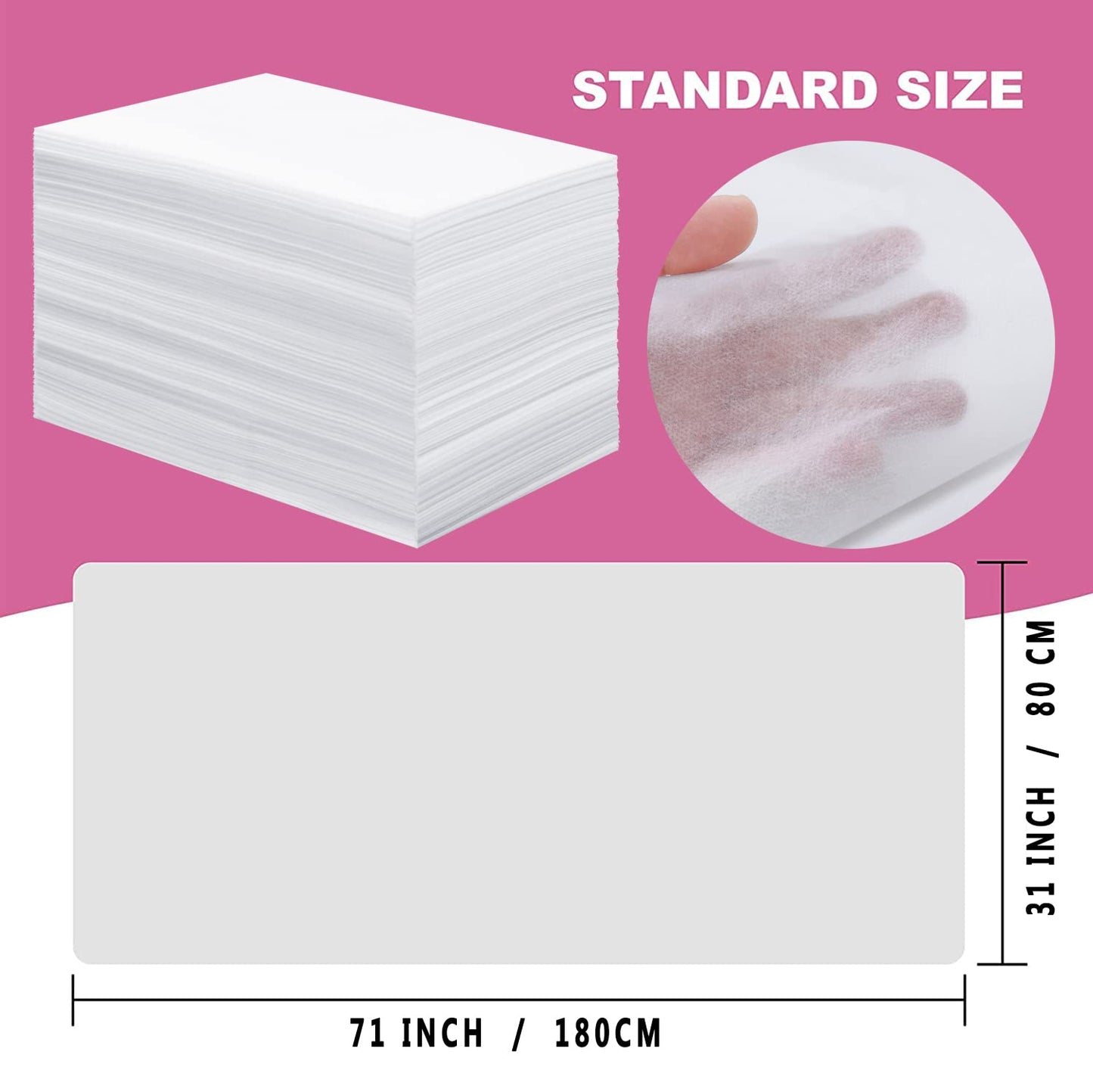 50 Pcs Disposable Bed Sheets 31" x 71" Massage Table Sheets Non Woven Fabric SPA Bed Cover Breathable for Massage Beauty Tattoos