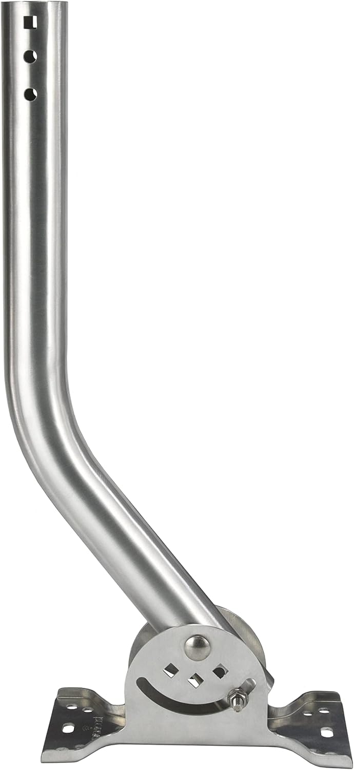 Proxicast Pro-Grade J-Max 100% Solid Rustproof Aluminum Antenna Mount - Universal Outdoor Adjustable Pivot/Lock Bracket & J-Pipe Mast (1.5" x 18" Pole) for Wall, Eave or Roof Mounting (ANT-800-JP2)