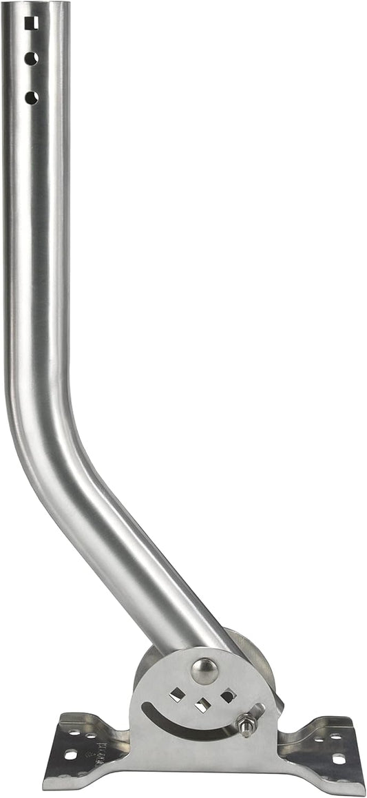 Proxicast Pro-Grade J-Max 100% Solid Rustproof Aluminum Antenna Mount - Universal Outdoor Adjustable Pivot/Lock Bracket & J-Pipe Mast (1.5" x 18" Pole) for Wall, Eave or Roof Mounting (ANT-800-JP2)