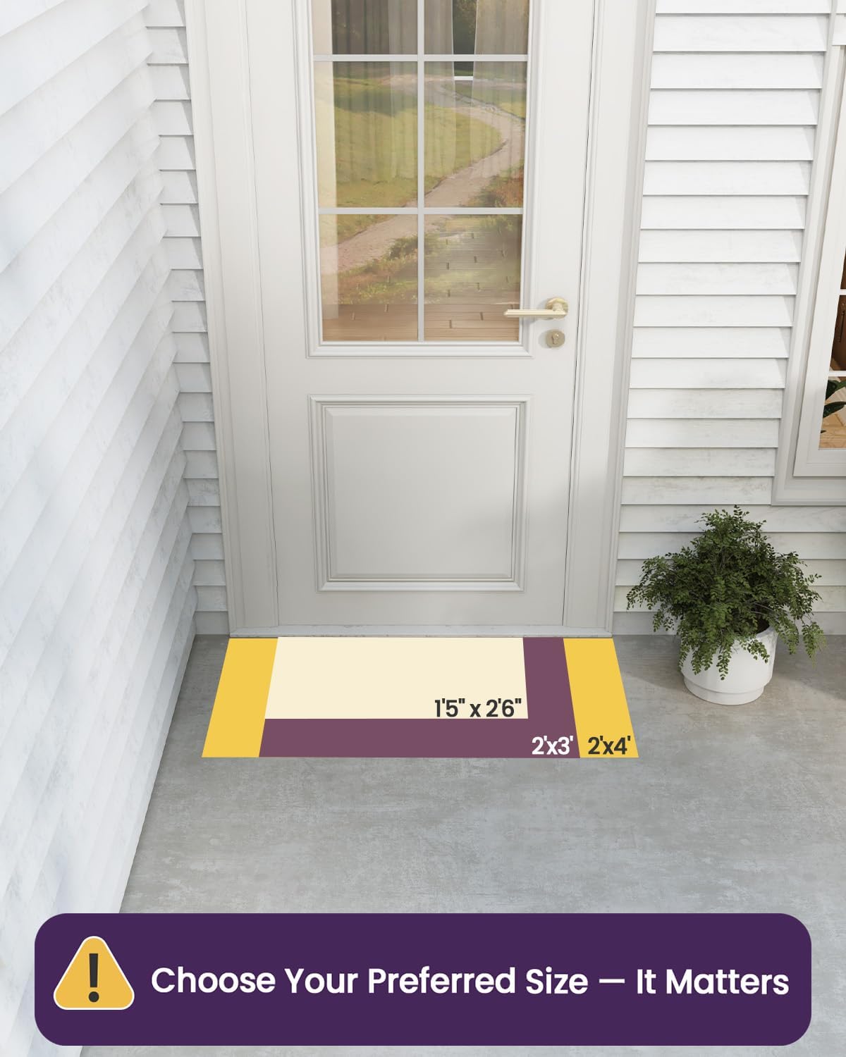 DEXI Front Door Mat Outside Entrance, Heavy Duty Non Slip Low Profile Doormat for Entryway, Trap Dirt and Moisture Welcome Mats, Easy Clean, Patio, Garage, 17x29, Black