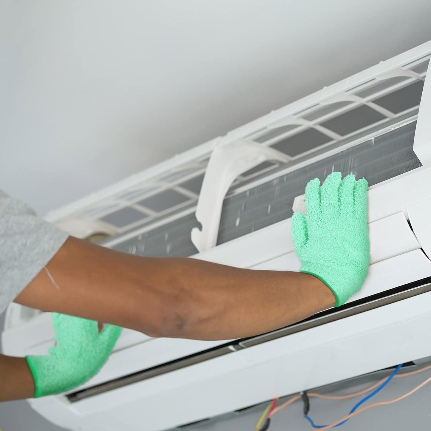 Bencailor 6 Pairs Microfiber Dusting Gloves, Dusting Cleaning Gloves Microfiber Gloves for Plants House Blinds Car Dust Mitt (Fresh Color,Medium)