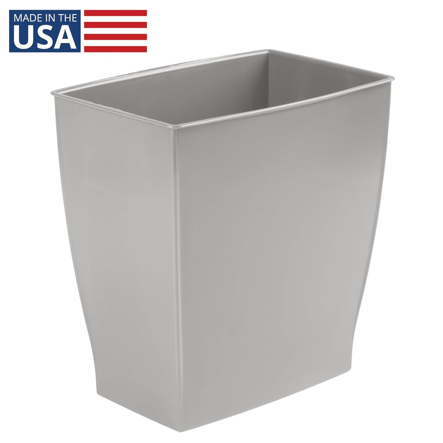 iDesign Small Rectangular Bathroom Trash Cans - Set of 2 - Gray