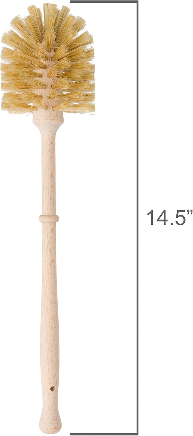 Redecker Union Fiber Toilet Brush with Untreated Beechwood Handle, 14-1/2 Inches, Made in Germany