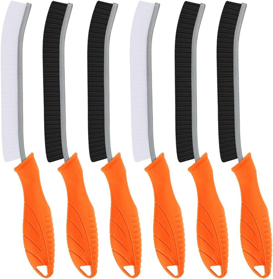 Hard Bristle Crevice Cleaning Brush-Thin Gap Scrub Brush, Small Cleaning Brush, Grout Brush, Kitchen Brush, Cleaning Tools for Toilet, Bathroom, Sink, Home, Household, Window (6, Orange)