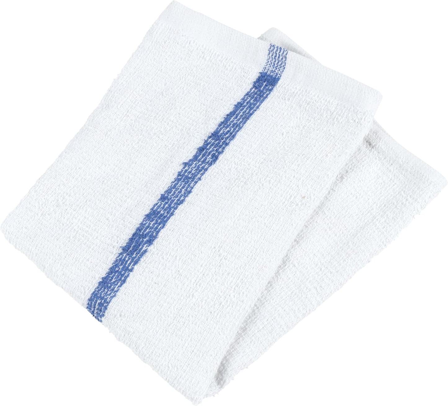 Arkwright Qwick Wick Bar Mop Towels Bulk - (Case of 60) 100% Cotton Quick Dry Dishcloths, Super Absorbent Multipurpose Cleaning Rags for Restaurants, Kitchen, Bathroom, Hotel, 16 x 19 in, Blue Stripe
