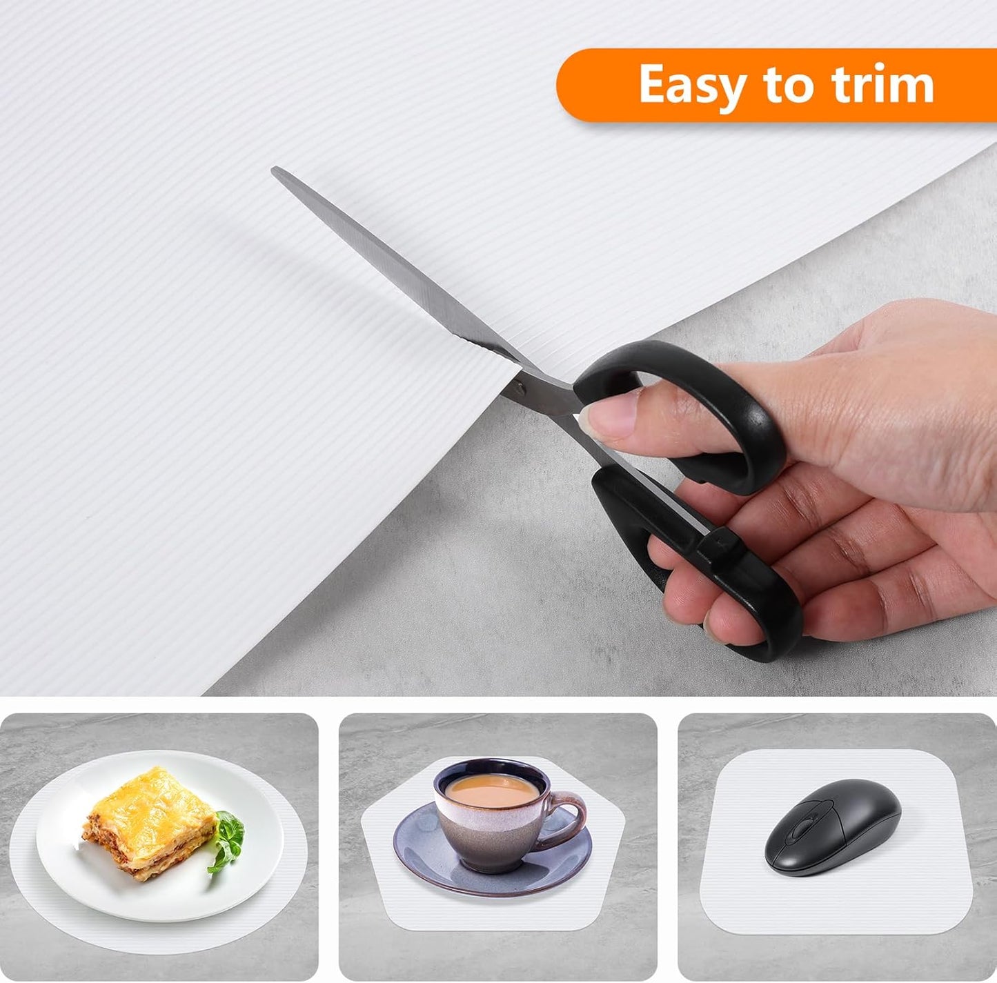 Shelf Liners for Kitchen Cabinets Drawer Liner Non Adhesive Cupboard Mat EVA Material Waterproof Refrigerator Mats Washable Fridge Liner for Cupboard and Desks Liner White 11.8 x 236.2 Inches