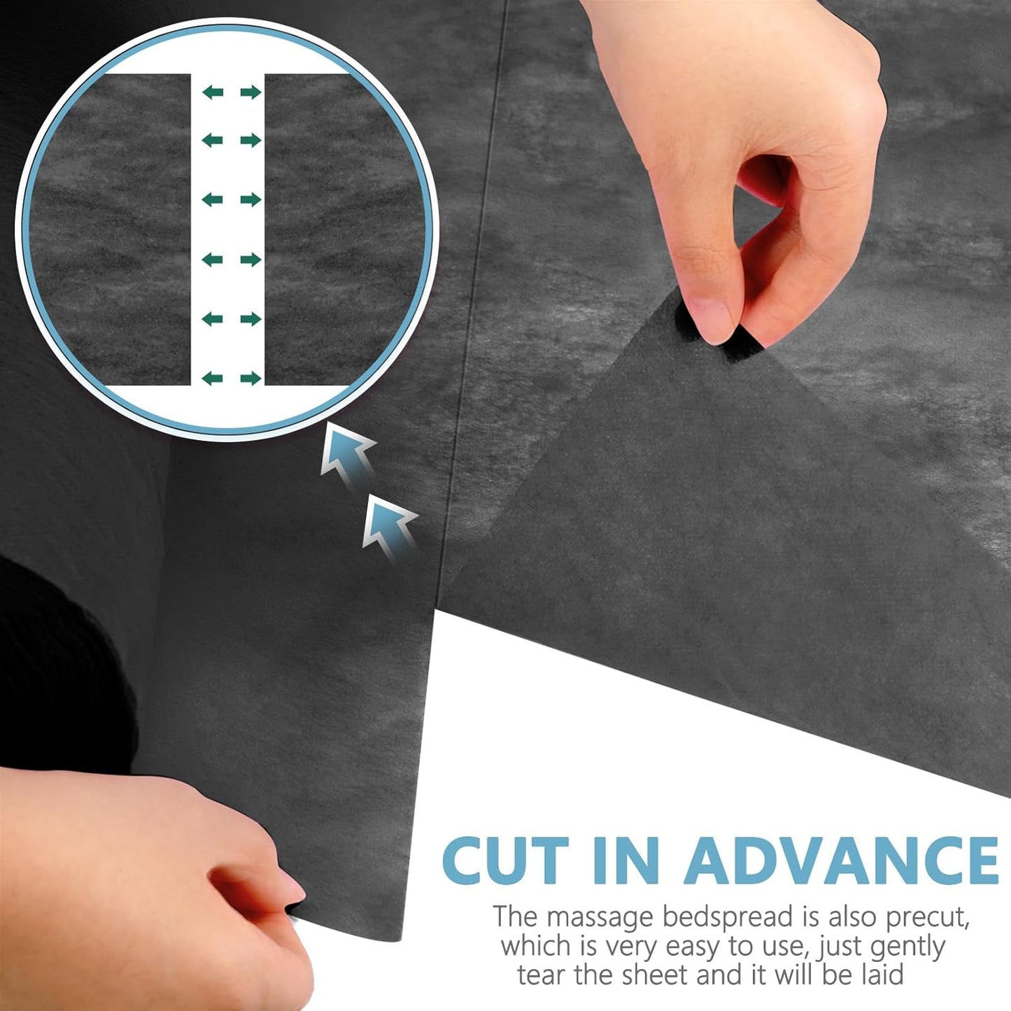 Tudomro 2 Roll Disposable Non Woven Bed Sheets 24 x 71 Inch Massage Table Paper Covers Non Woven Fabric Massage Sheets Waterproof Spa Breathable Bed Cover for Beauty Salon, Hotels(Black)