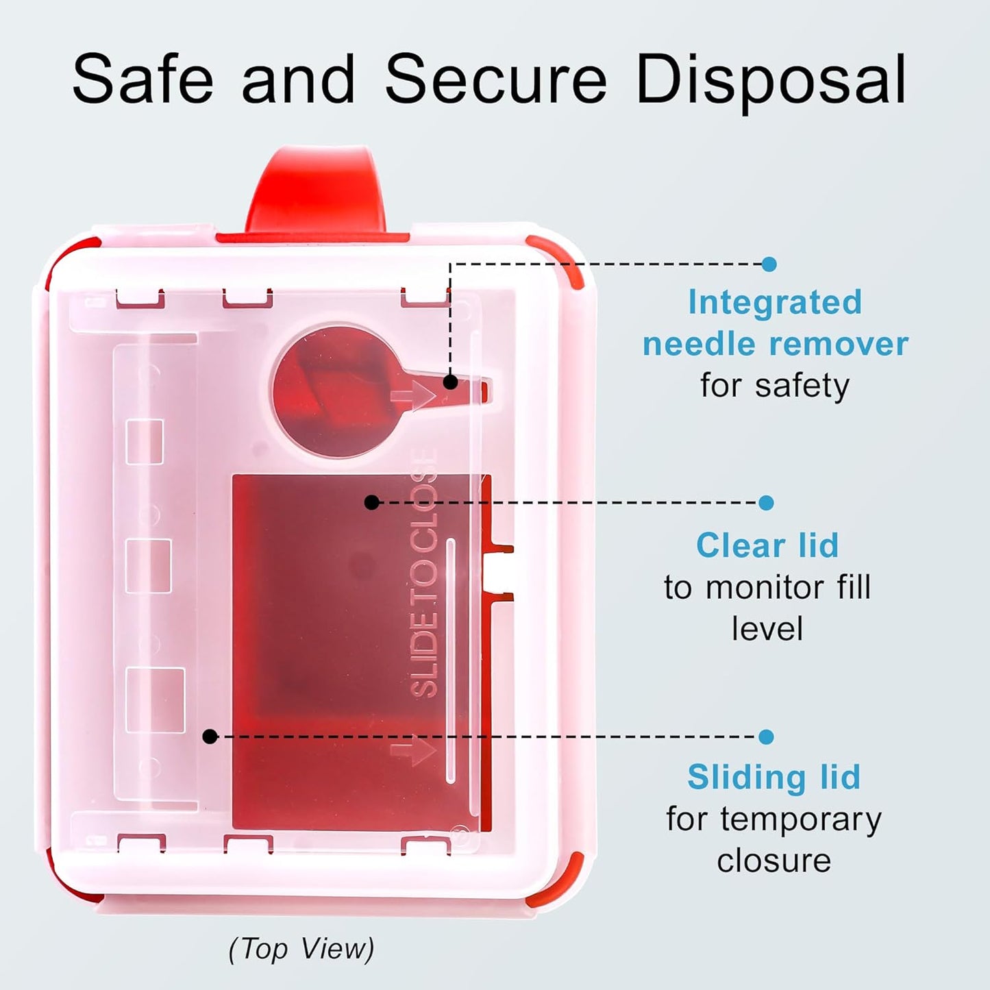 Sharps Container Large - Sharps Containers for Home Use and Labs - Portable Needle Disposal and Travel Size Biohazard Bin - 1 Quart (Pack of 1)