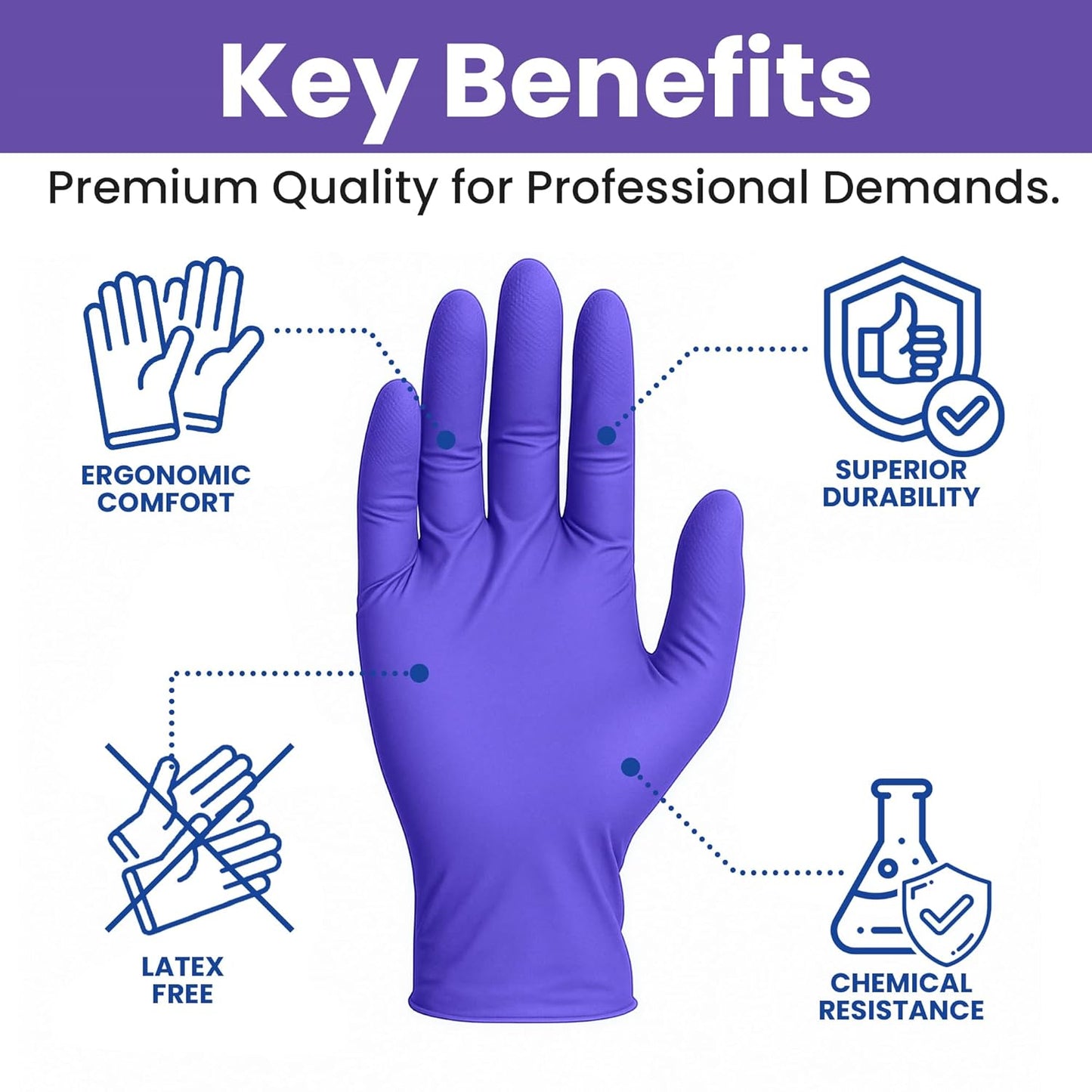 SafeWay Nitrile Disposable Gloves — Multi-Purpose Powder-Free, Non-Latex, Medical Use, and Textured Fingertips for Food Prep, Cleaning, Tattoo, Nursing, Lab, Examination, & More — (6000pcs, 2X Large)