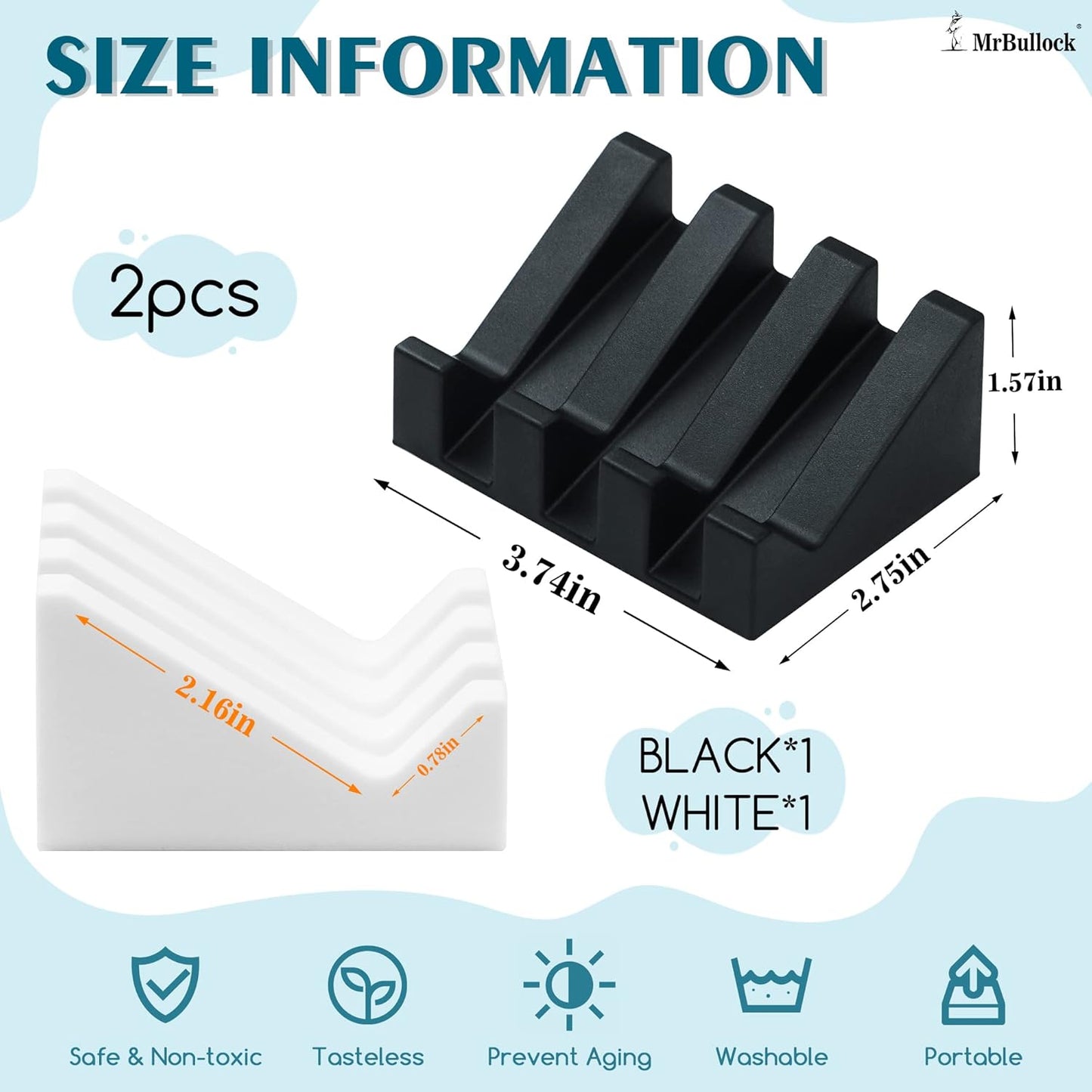 Silicone Soap Dish for Bar Soap Holder for Shower Bathroom Self Draining Waterfall Drying Tray Keep Soap Bars Dry Clean & Easy Cleaning (White Gray Black, 3)