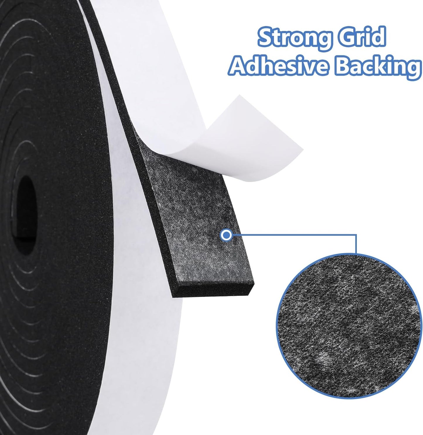 Weather Stripping Door Seal Strip- 1 Inch X 1/16 Inch X 32Feet, Strong Adhesive, Lightproof, Soundproof, Weatherproof Foam Tape Insulation for Sliding Door, Front Door Frame, Windows- Black
