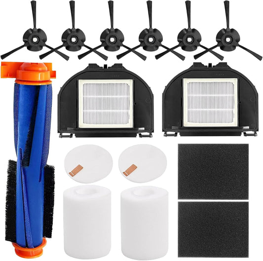 RV2310AE Replacement Parts for Shark AV2310AE/RV2320S/RV2300S/UR2350AE/UR2360S Matrix Robot Vacuum Cleaner,1 Main Brush Roller, 6 Side Brushes, 2 HEPA Filters, 2 Foam Filters(Not for RV2300/RV2310)