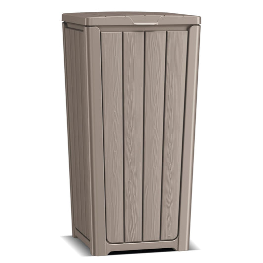 EasyUp Exterior Waste Bin with Cover, Weather-Resistant and UV-Protected Resin Garbage Container, Outdoor Receptacle for Terrace, Kitchen, Porch or Garden