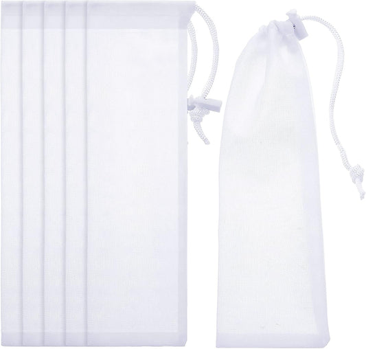 Lint Traps Catcher for Washing Machine Nylon Mesh Lint Traps for Home Laundry Washing Machine Drain Systems Discharge Hoses Filter, 9.4 x 3.1 Inch (6 Pieces)