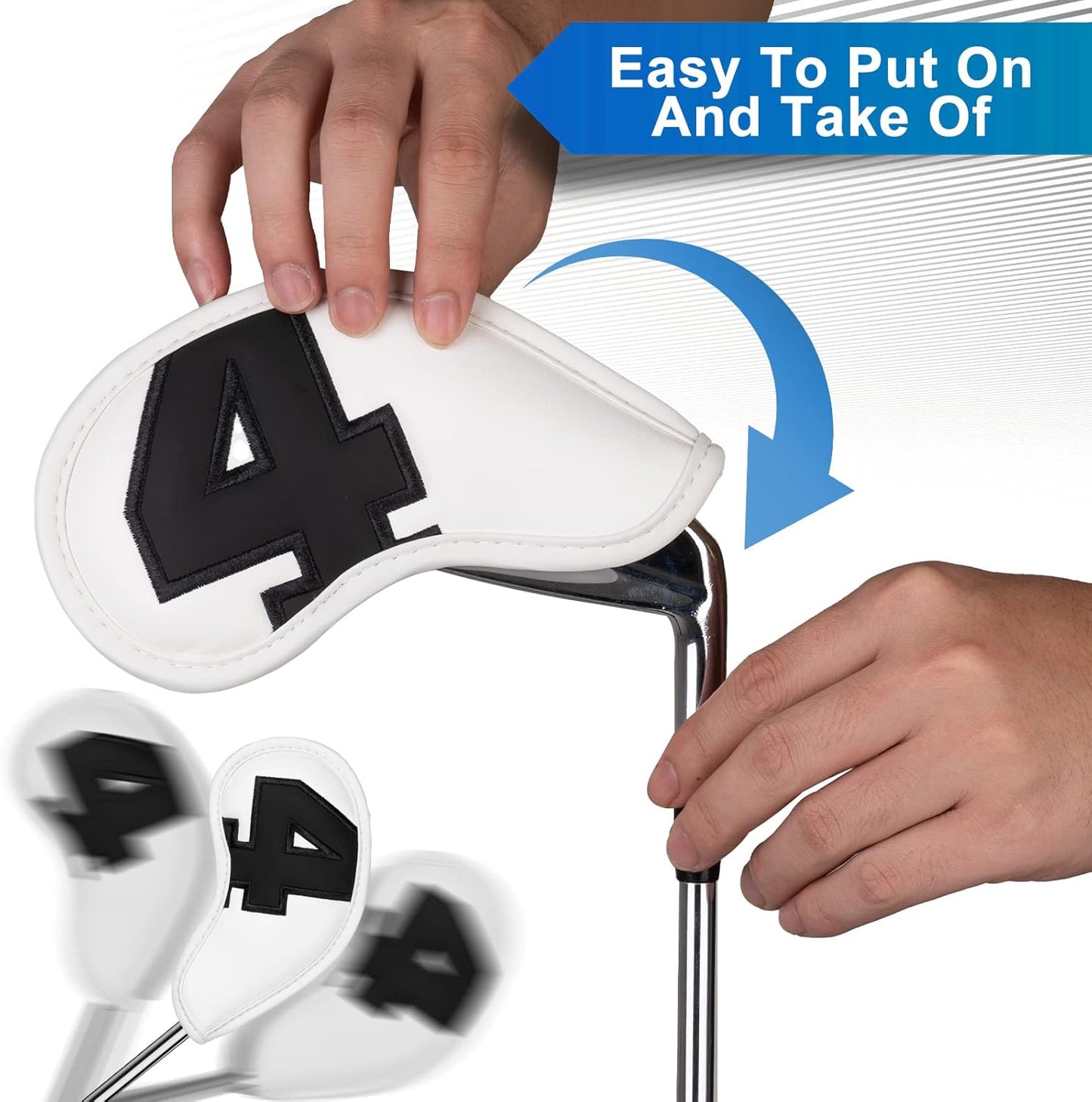 CRAFTSMAN GOLF 12pcs or 1pc Thick Synthetic Leather Golf Iron Head Covers Set Headcover Fit All Brands Callaway Ping Taylormade Cobra Etc. Also Custom Name