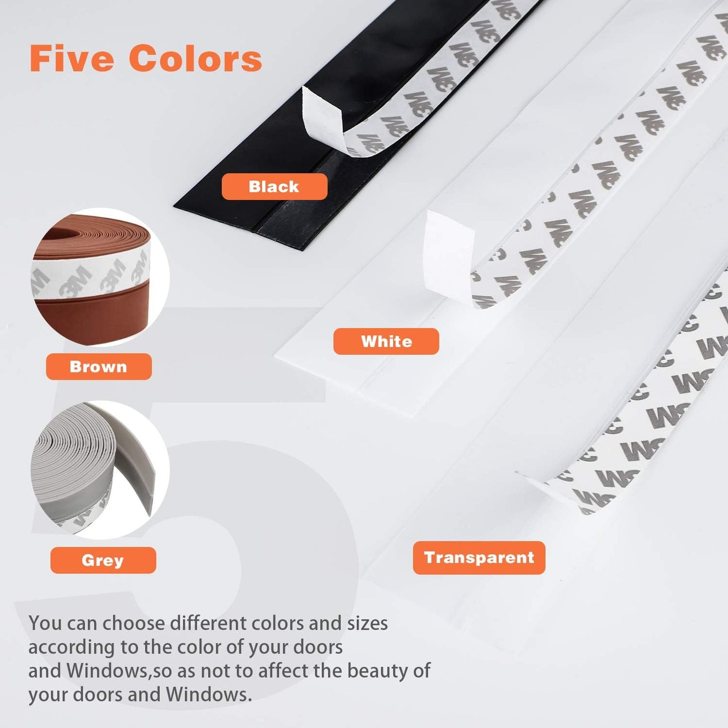 26 Feet Silicone Seal Strip, Weather Stripping Seal Tape for Door, Window & Shower Glass Gaps (White, 35MM)