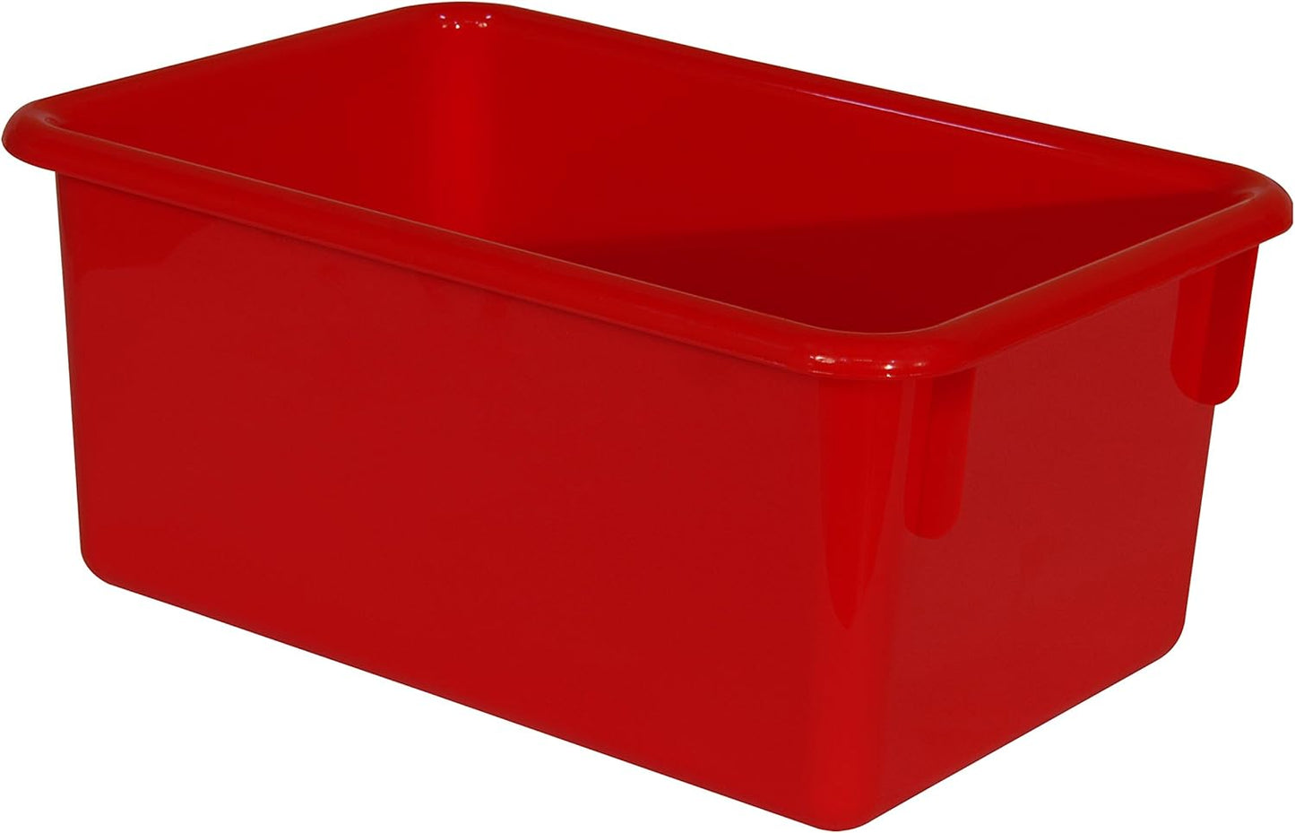 Wood Designs Cubby Storage Bin, Heavy Duty Plastic Containers for Kids Red Cubby Tray Set of 30