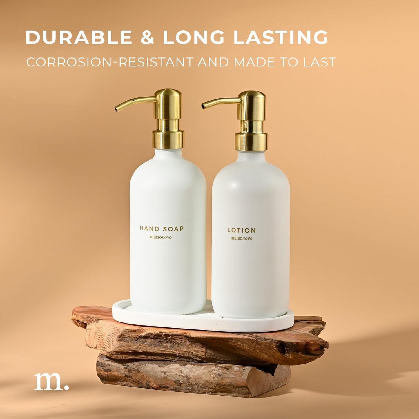 MaisoNovo Soap Pump Replacement - 2X Gold Metal Pumps - Pump Dispenser - Soap Dispenser Pump Replacement - Stainless Steel Soap Pump - Pump for Soap Dispenser