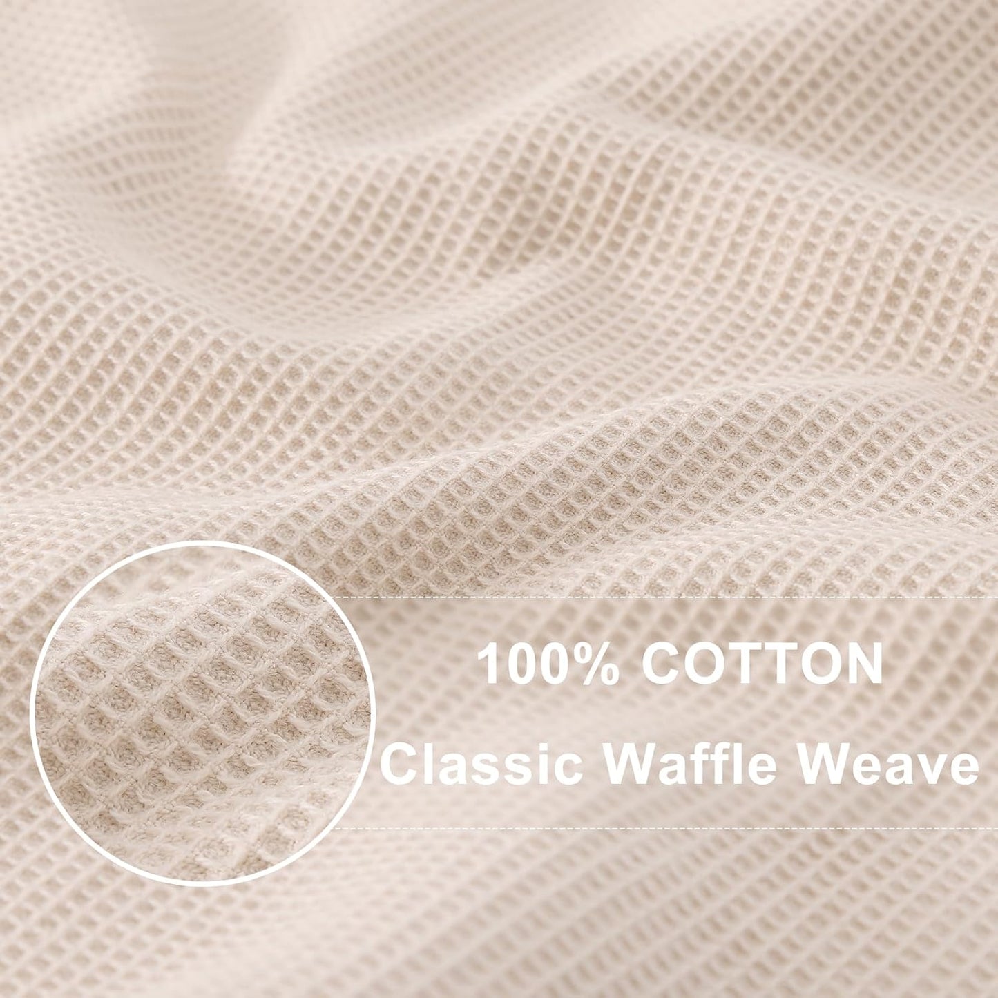 Homaxy 100% Cotton Waffle Weave Dish Cloths - 8 Pack Soft and Absorbent Dish Towels - 12 x 12 Inches Quick Dry Dish Rags - Beige