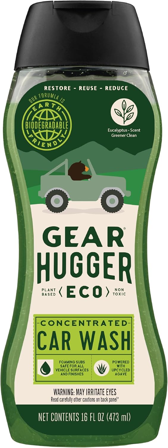 Gear Hugger Car Wash Soap (16 oz, Pack of 1) – Eco-Friendly Car Cleaner, Biodegradable Car Wash with Natural Saponins & Eucalyptus – Safe Car Soap for All Vehicle Surfaces