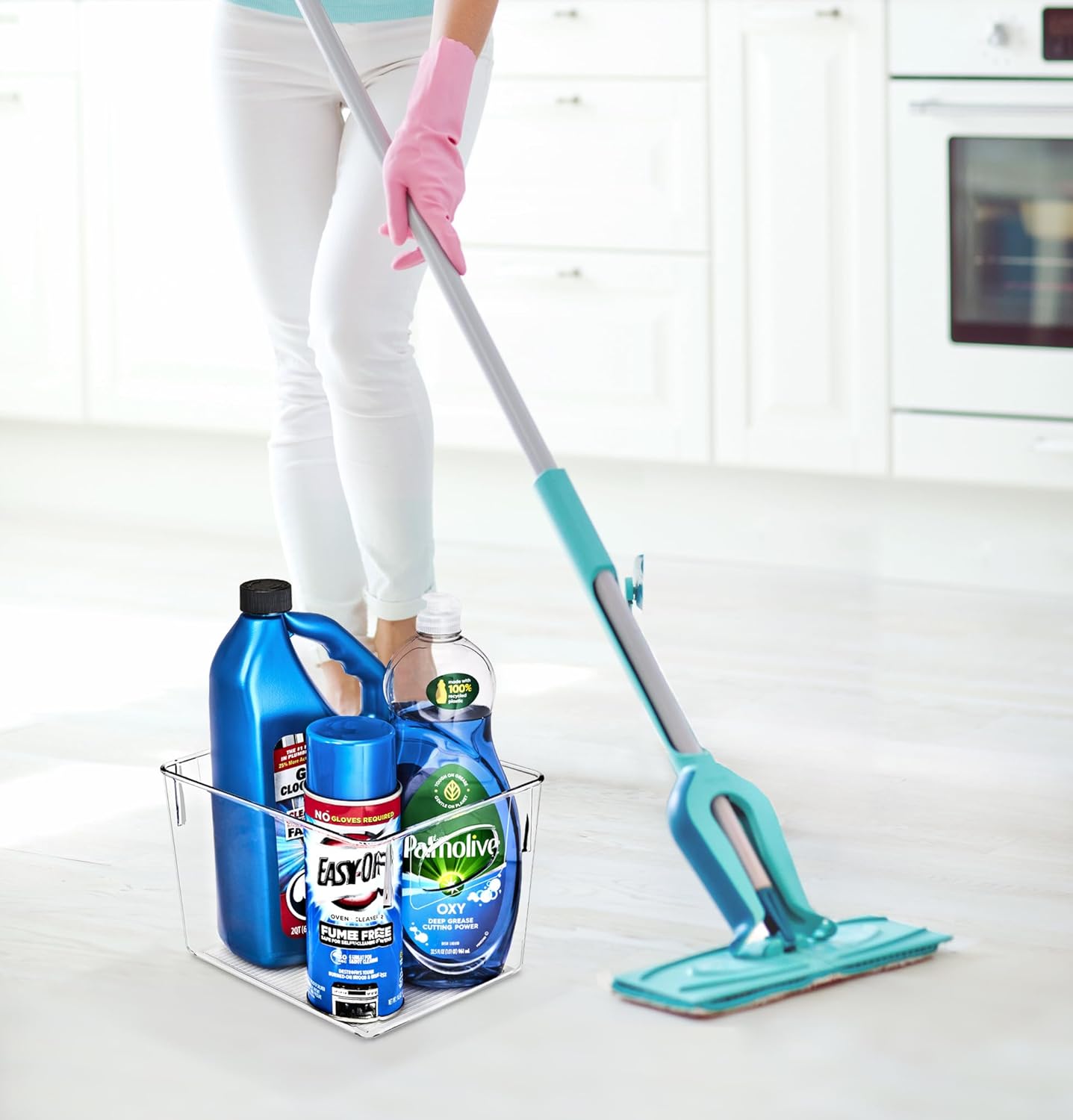 Sorbus 8 Pack Medium Clear Plastic Storage Bins, Clear Organizer Bins with Handle for Kitchen, Pantry, Cabinet, Refrigerator, Craft, Toys, Clothes, Closet, Under Sink, Bathroom Organizers and Storage